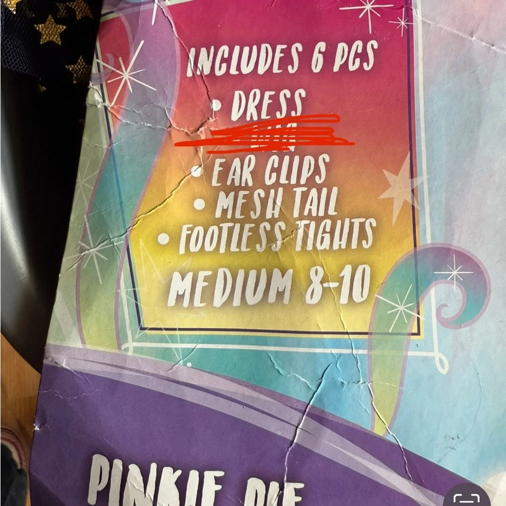 My Little Pony Pinkie Pie Costume - Pink and Red dress ears tights new